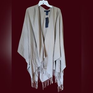 Adrienne Vittadini Tan Shawl with Fringe
